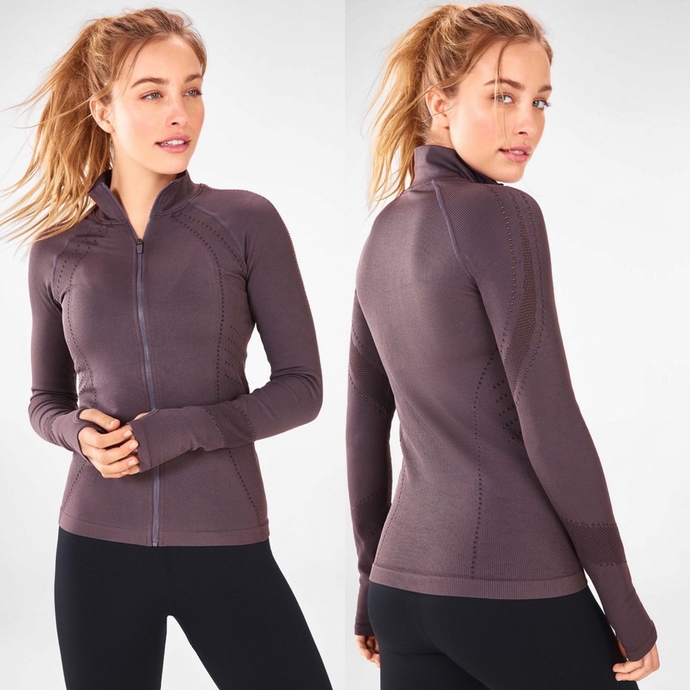 Fabletics zip up jacket, sculpt knit